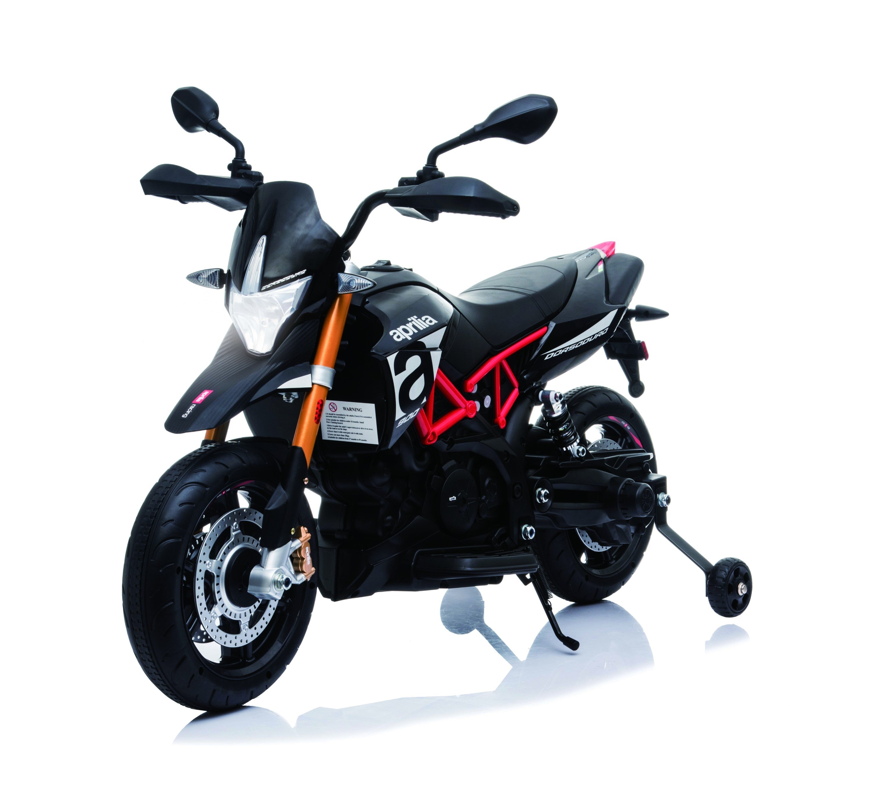 🆓🚛 Licensed Aprilia Electric Motorcycle, 12V Kids Motorcycle, Ride On Toy W/Training Wheels, Spring Suspension, Led Lights, Sounds & Music, Mp3, Battery Powered Dirt Bike for Boys & Girls, Black