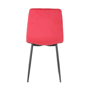 GIKILI Modern Dining Kitchen Chairs with Black Coated Metal Legs (set of 4), Red