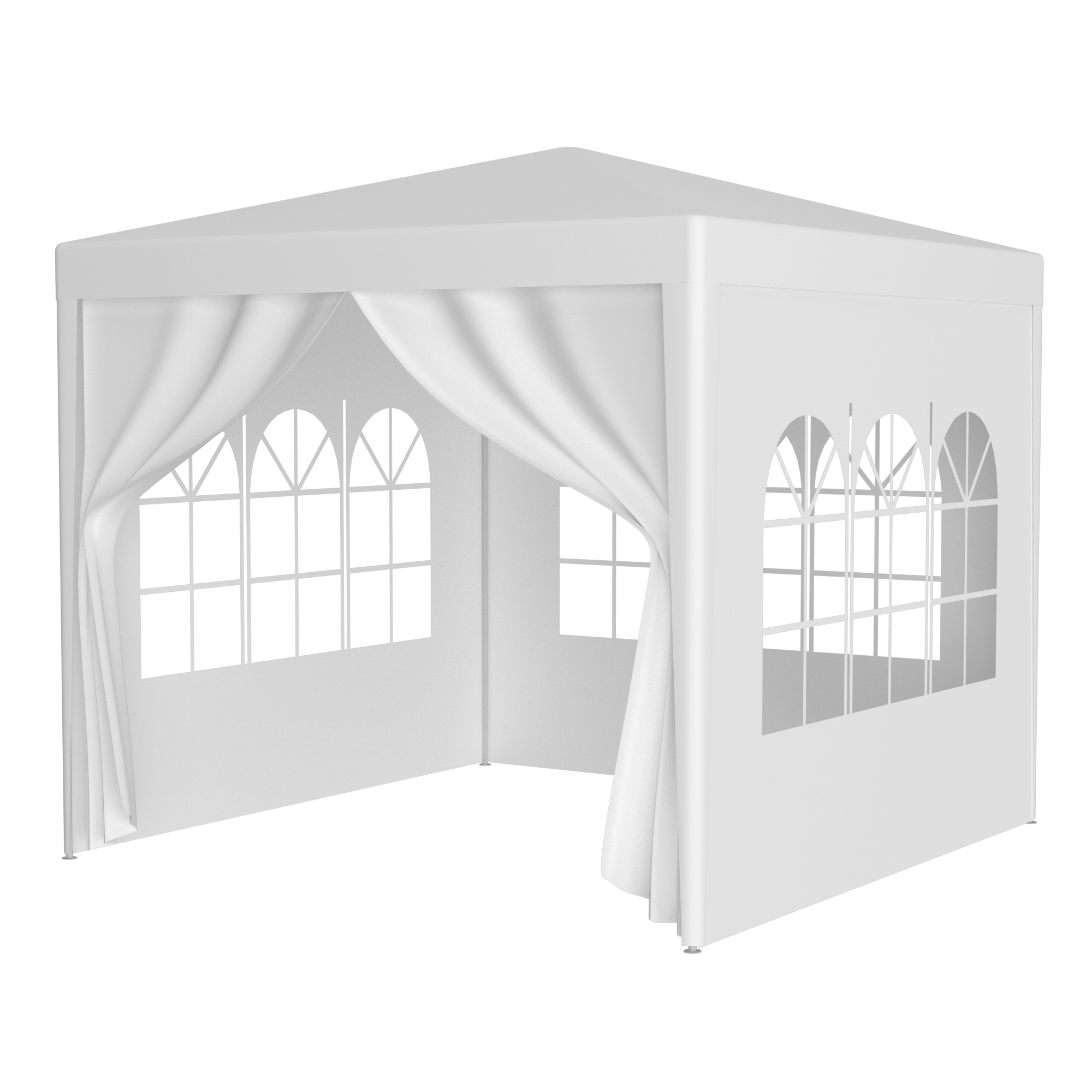 10'X10' Party Tent Outdoor Heavy Duty Gazebo Wedding Canopy + 4 Removable Walls, White