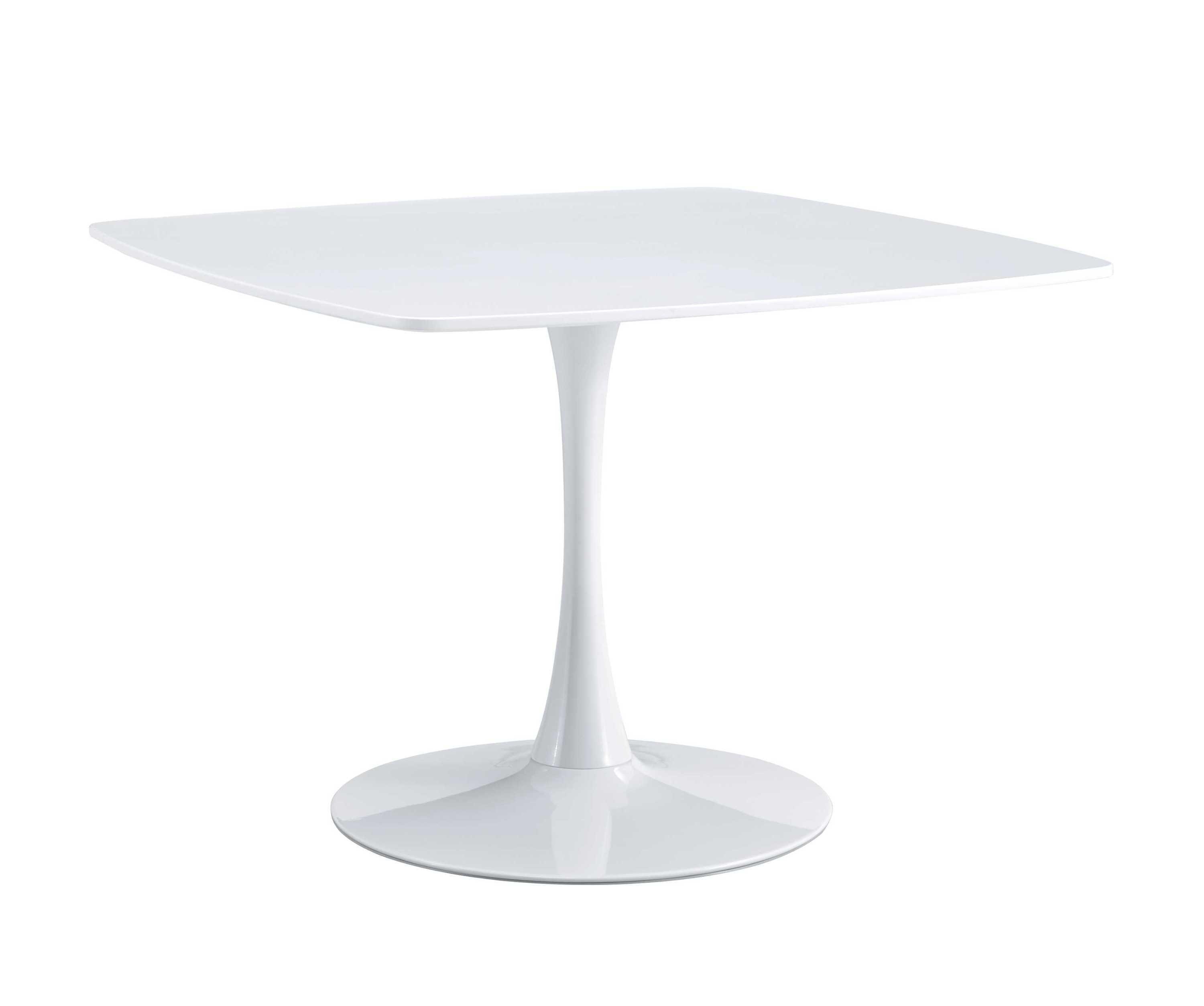 42.1" WHITE Table Mid-century Dining Table for 4-6 people With Round Mdf Table Top, Pedestal Dining Table, End Table Leisure Coffee Table