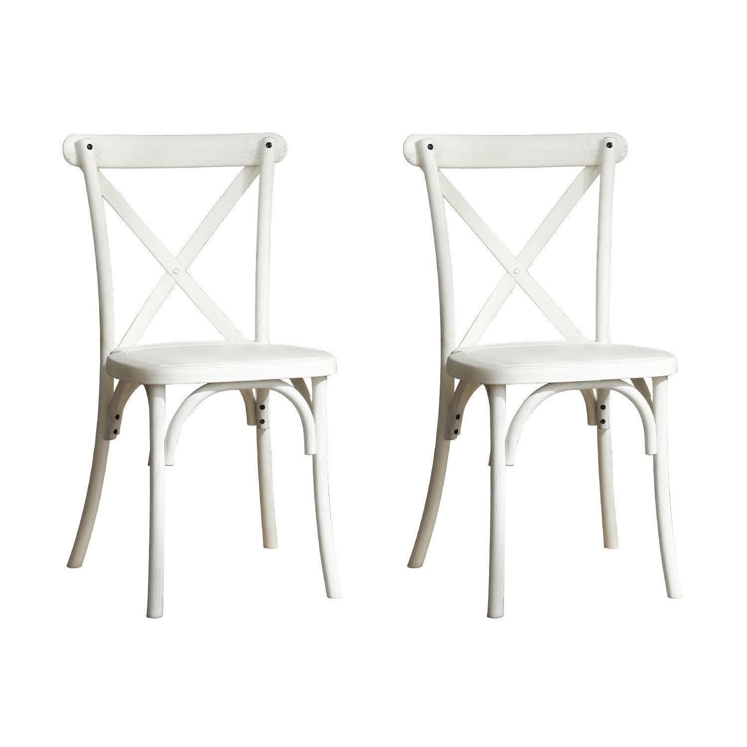 2-Pack Resin X-Back  Dining Room Chair, Lime Wash LamCham