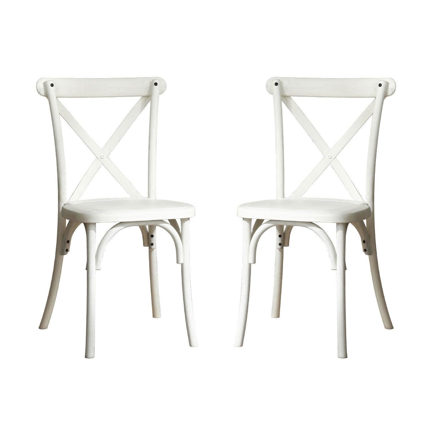 2-Pack Resin X-Back  Dining Room Chair, Lime Wash LamCham