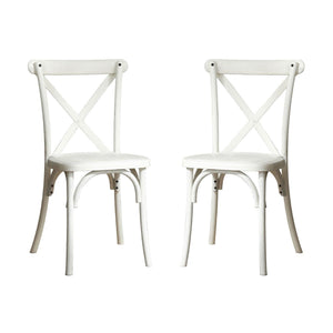 2-Pack Resin X-Back  Dining Room Chair, Lime Wash LamCham