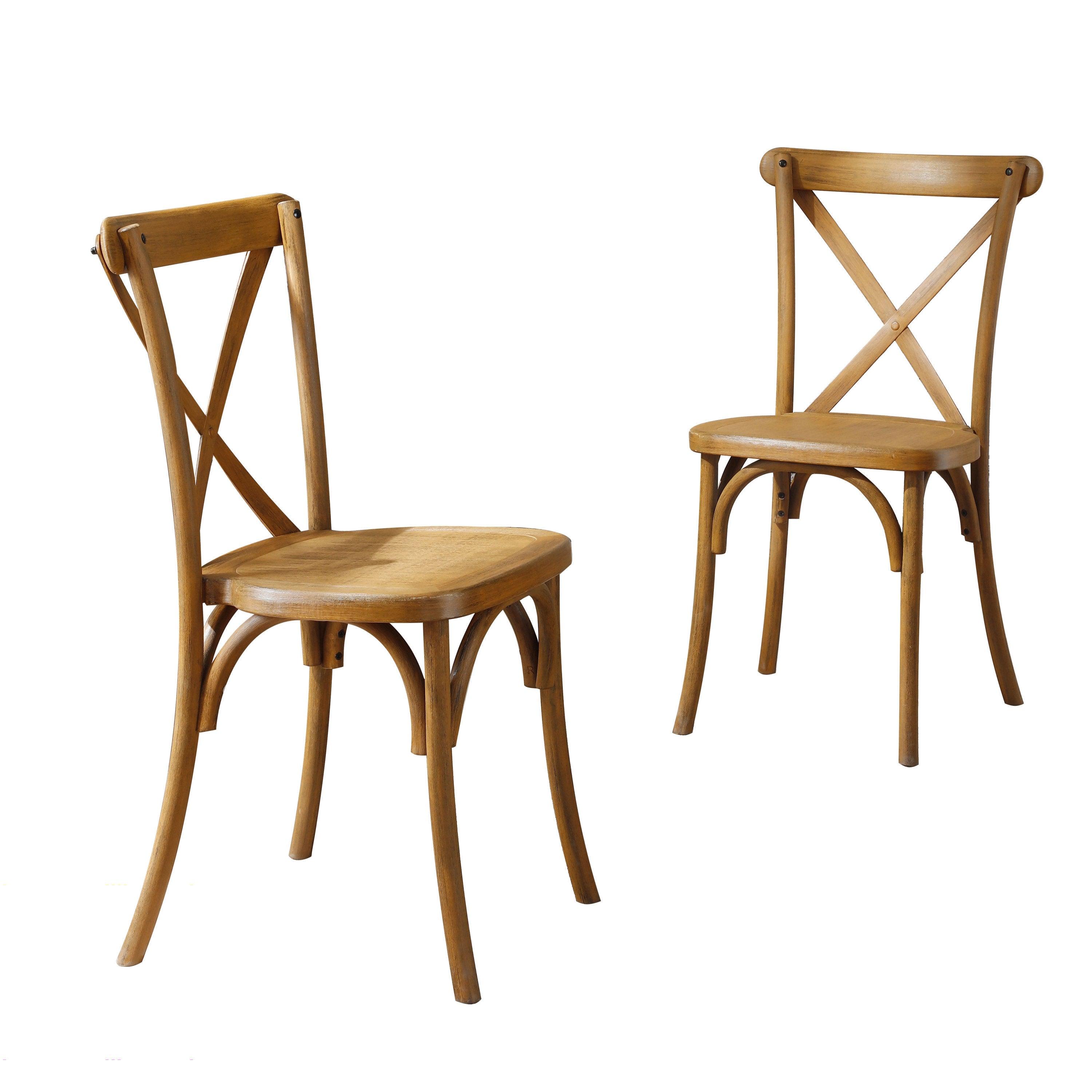 2-Pack Resin X-Back  Dining Room Chair, Natural LamCham