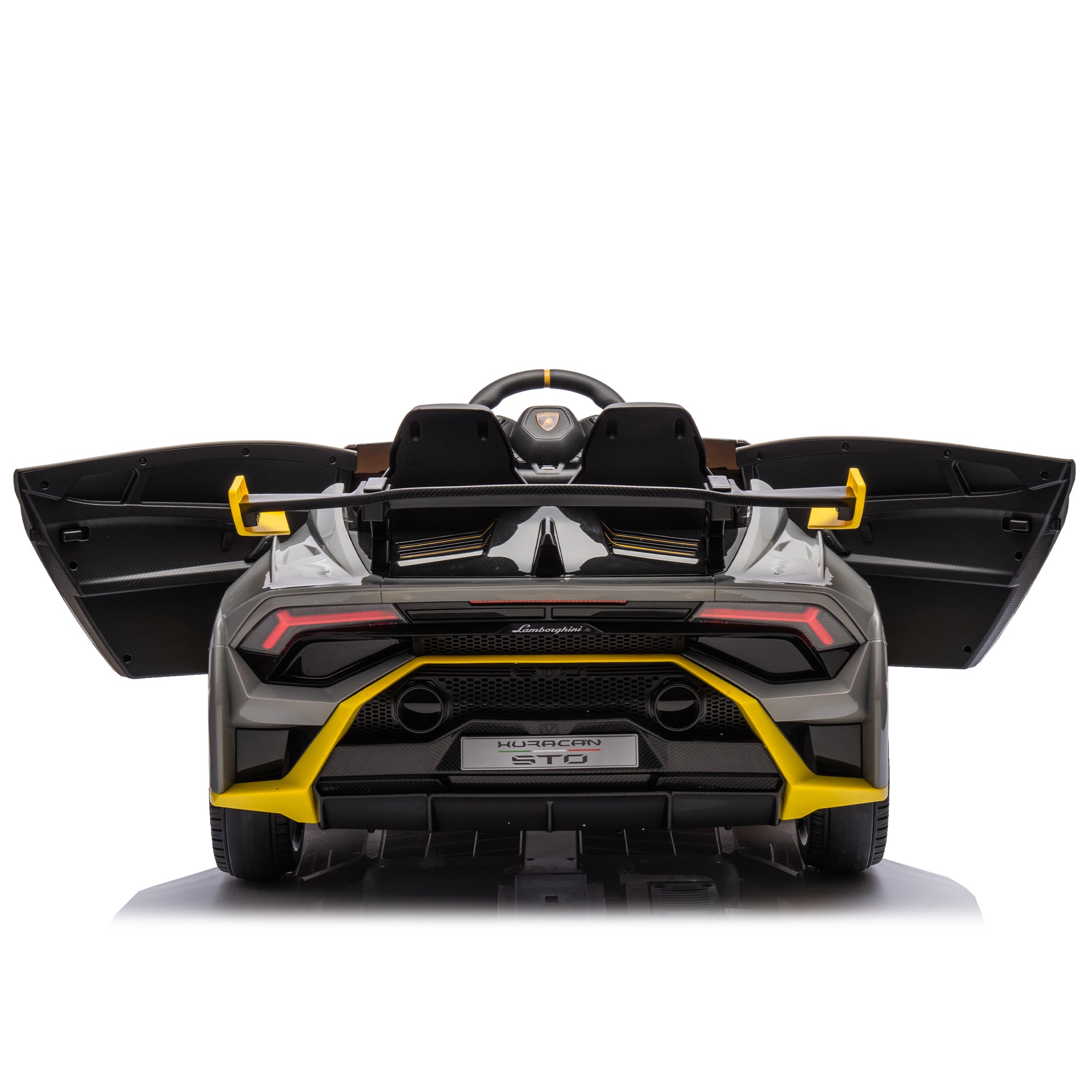 🆓🚛 Lamborghini Huracan Sto 24V Kids Electric Ride-On Drift Car: Speeds 1.86-5.59 Mph, Ages 3-8, Foam Front Wheels, 360° Spin, Led Lights, Dynamic Music, Early Learning, Usb Port, Drift Feature, Gray & Yellow