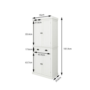 Four doors and a drawer cabinet ordinary slotted models-White