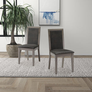 Dining Chairs Set of 2 Wood Dining Room Chair with MDF + sponge Back, Kitchen Room Chair Side Chair, Light grey Base with Grey Cushion