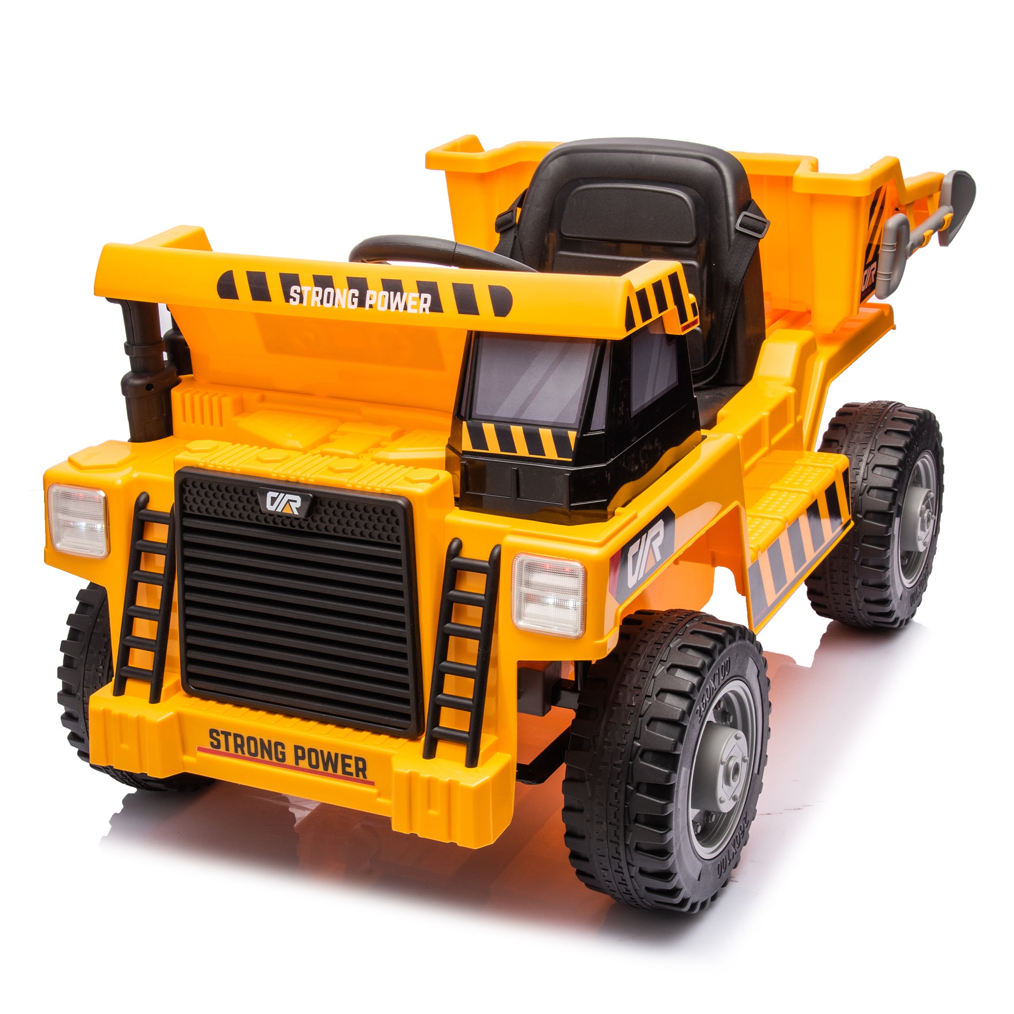 🆓🚛 Ride On Dump Truck, 12V Ride On Car With Parents Control, Electric Dump Bed and Extra Shovel, Phone Stand, Three-Point Seat Belt, Easy Installation, Age 3+, Mp3, Music, Bluetooth, USB, Yellow