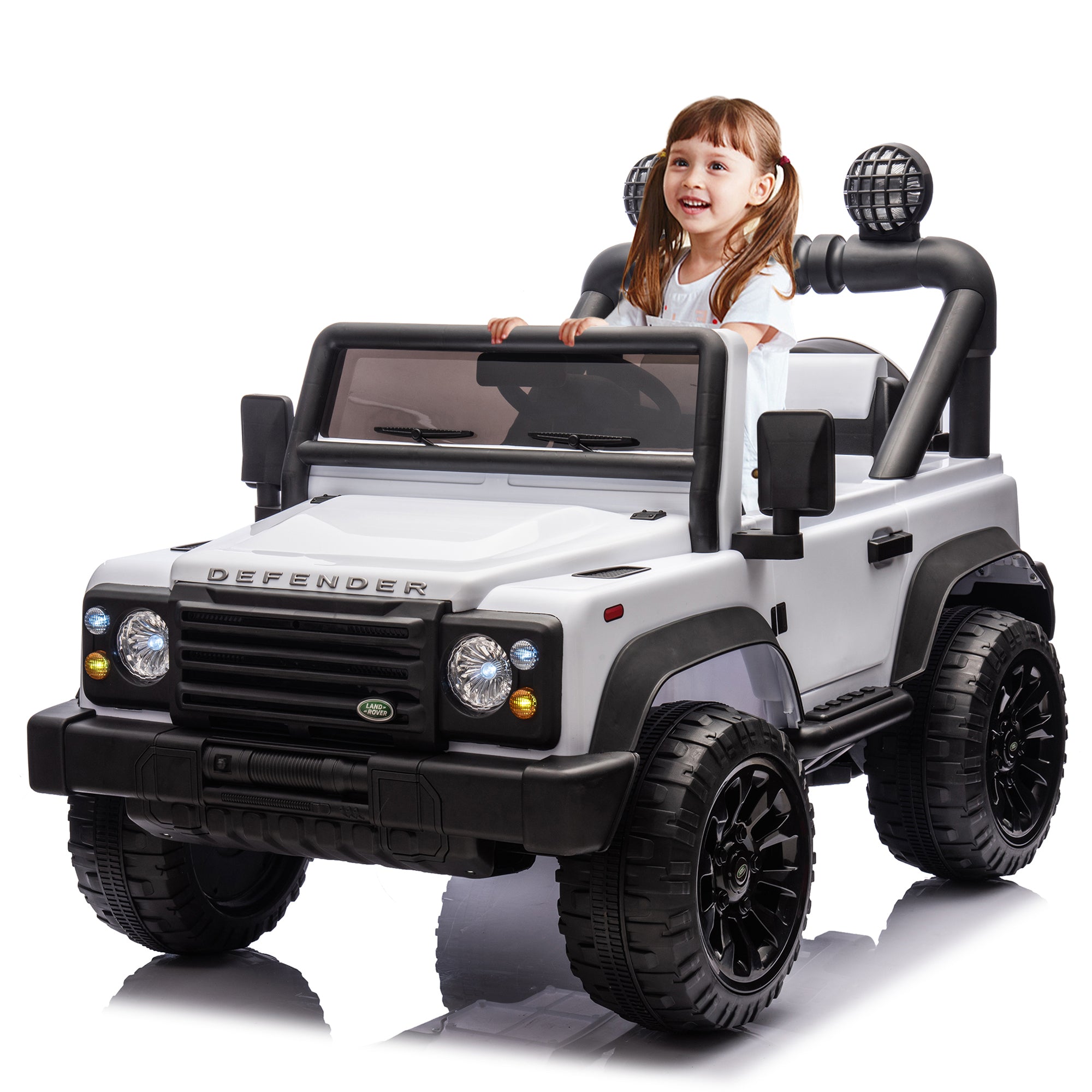 Licensed 2015 Land Rover Defender 90, 24V Kids Ride On Xxl Car W/Parents Control, 2Wd, Four-Wheel Suspension, Bluetooth, Mp3, Music, Power Display, Led Lights, Speeds 1.86-3.11Mph for Kids 3-7.