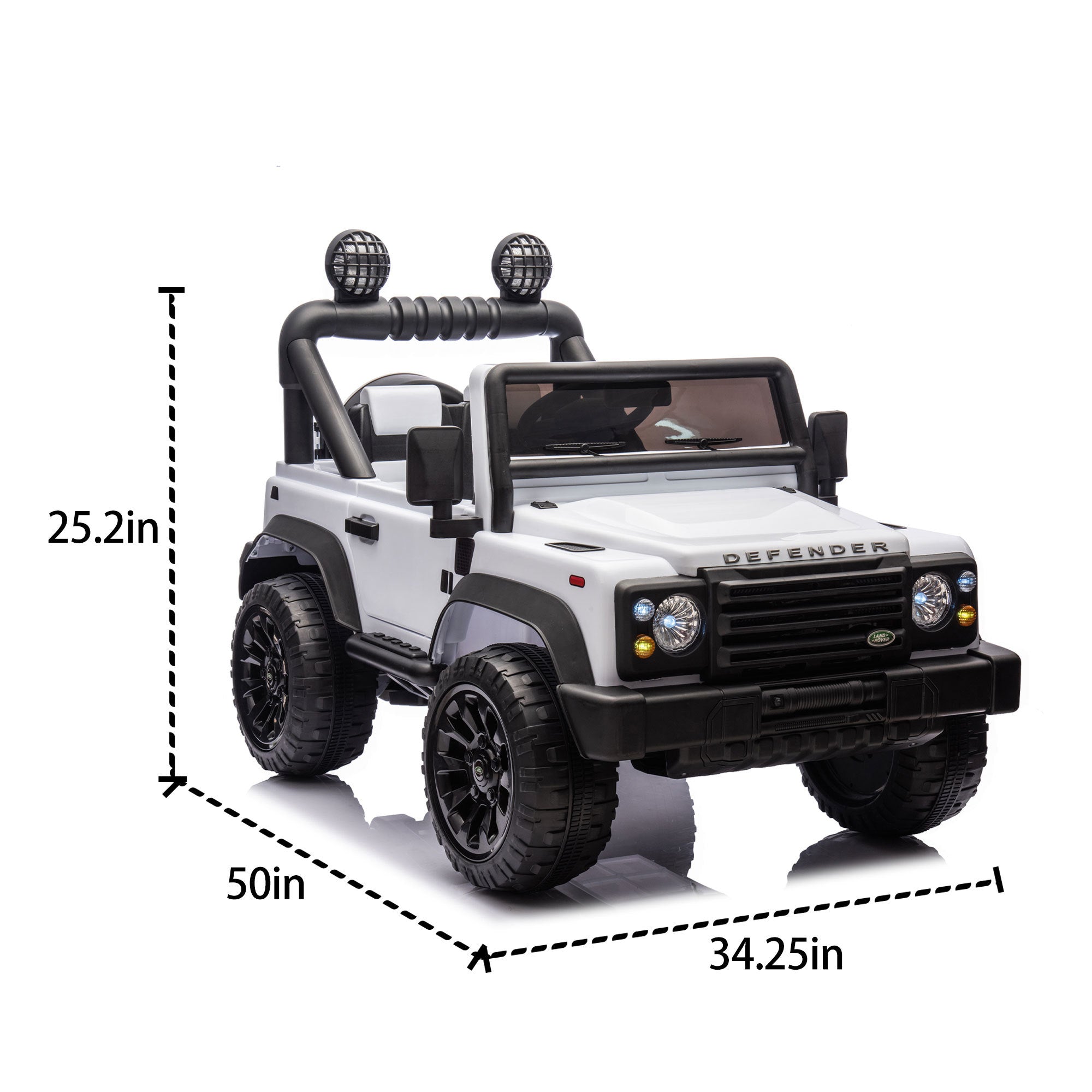 Licensed 2015 Land Rover Defender 90, 24V Kids Ride On Xxl Car W/Parents Control, 2Wd, Four-Wheel Suspension, Bluetooth, Mp3, Music, Power Display, Led Lights, Speeds 1.86-3.11Mph for Kids 3-7.