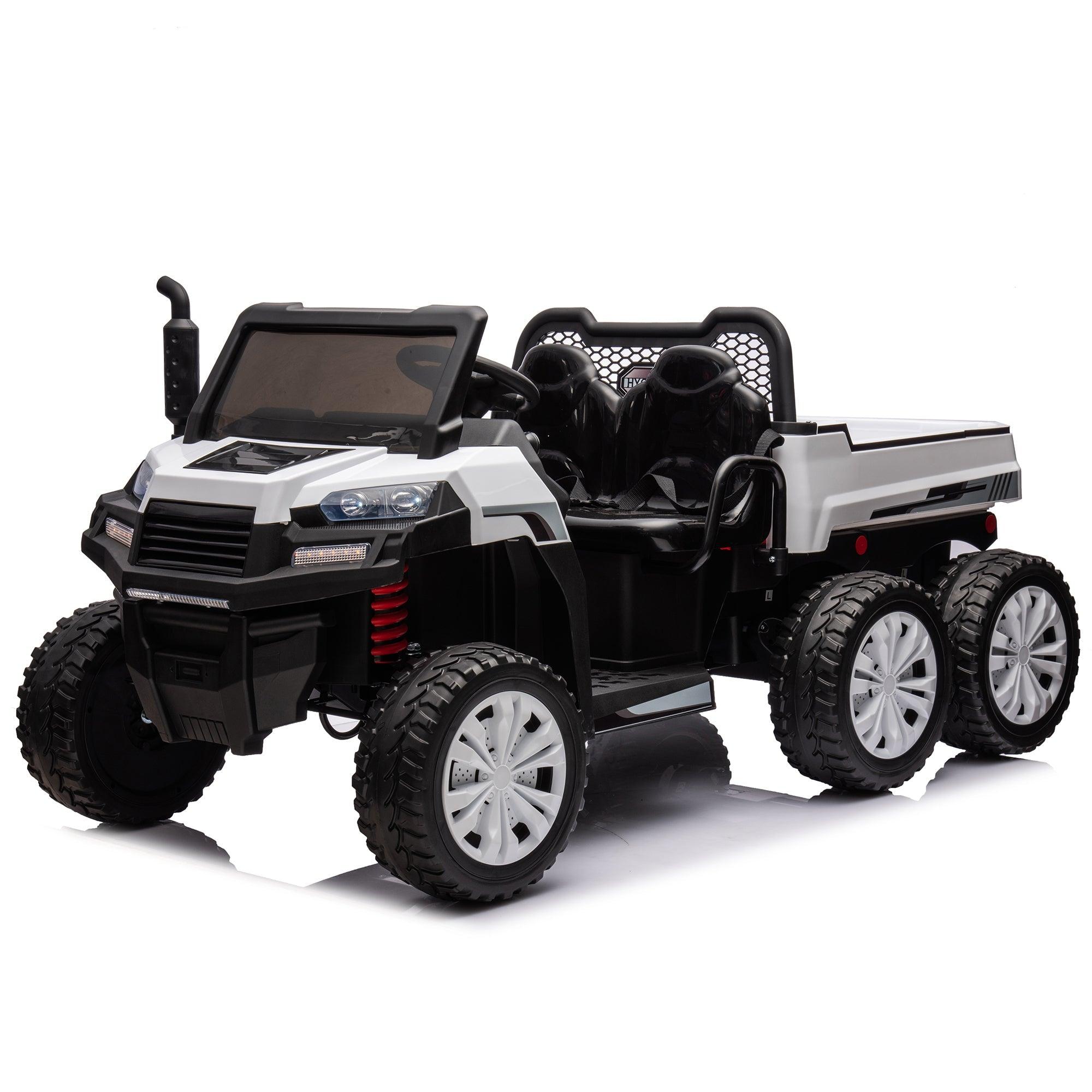 24V 2-Seater UTV-XXL Ride On Truck with Dump Bed for kid, Ride On 4WD UTV with 6 Wheels, Foam Tires, Suitable for Off-Roading, Remote control, Three-Point Safety Harness LamCham