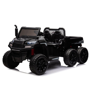 24V 2-Seater UTV-XXL Ride On Truck with Dump Bed for kid, Ride On 4WD UTV with 6 Wheels, Foam Tires, Suitable for Off-Roading, Remote control, Three-Point Safety Harness LamCham