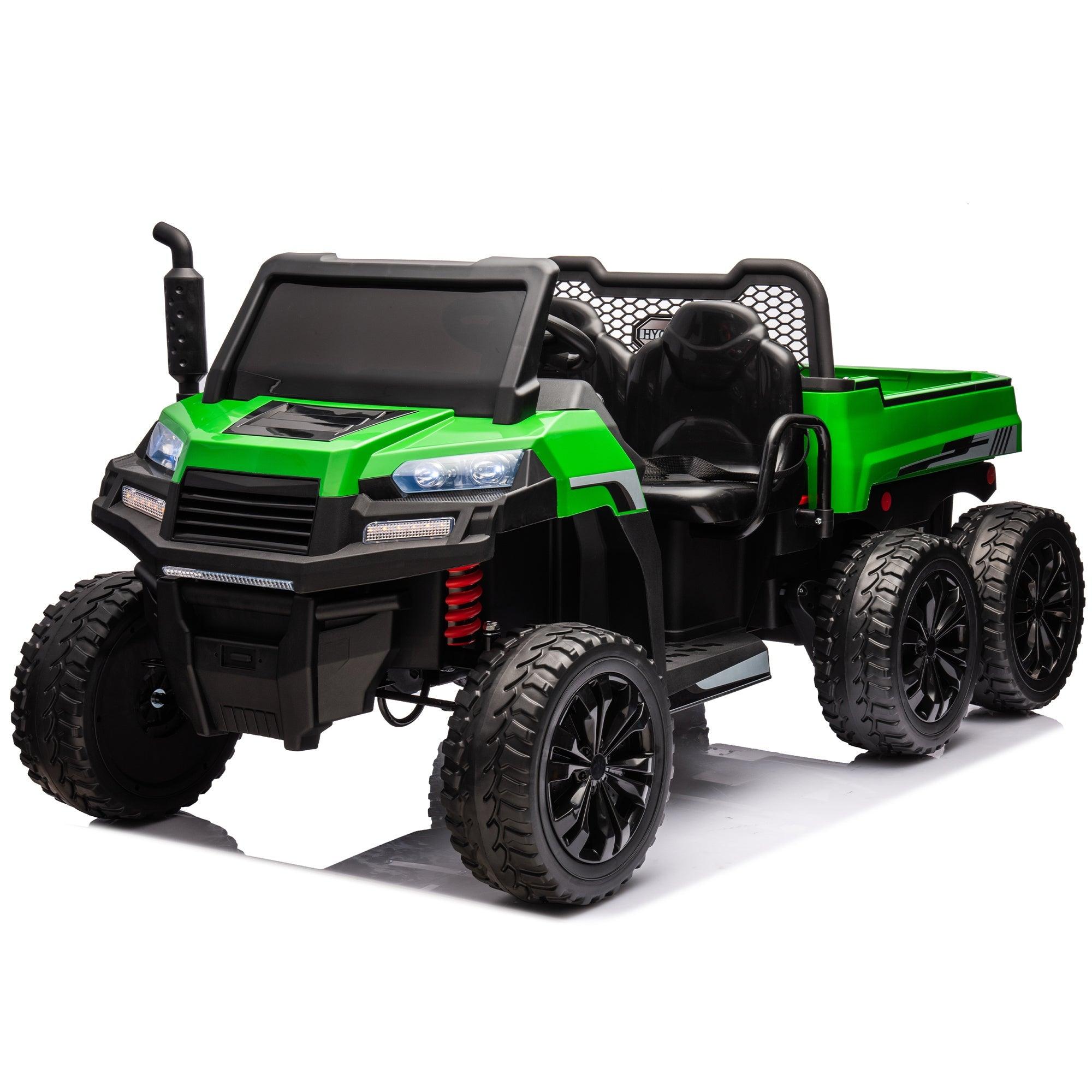 24V 2-Seater UTV-XXL Ride On Truck with Dump Bed for kid, Ride On 4WD UTV with 6 Wheels, Foam Tires, Suitable for Off-Roading, Remote control, Three-Point Safety Harness LamCham