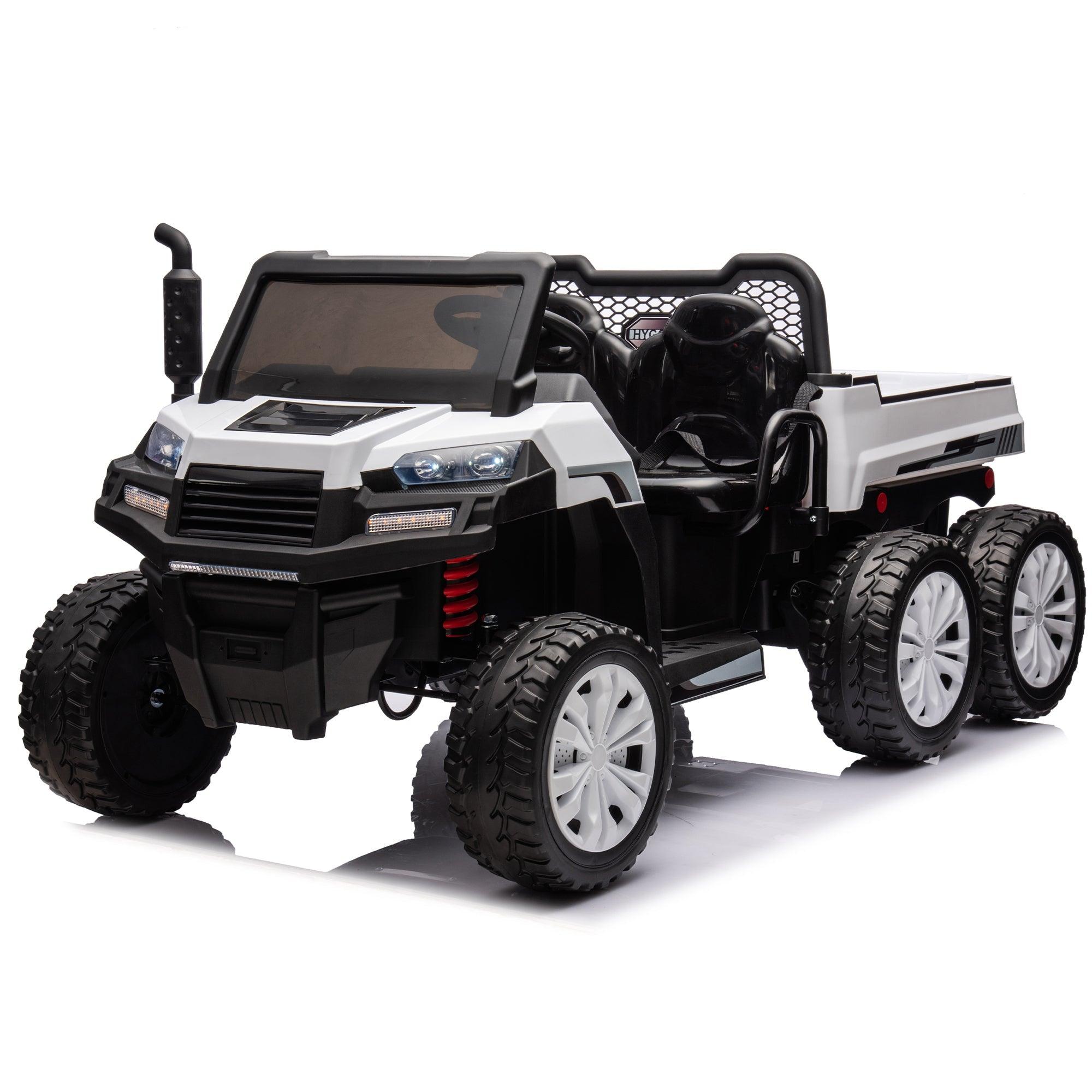 24V 2-Seater UTV-XXL Ride On Truck with Dump Bed for kid, Ride On 4WD UTV with 6 Wheels, Foam Tires, Suitable for Off-Roading, Remote control, Three-Point Safety Harness LamCham