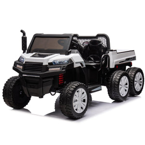 24V 2-Seater UTV-XXL Ride On Truck with Dump Bed for kid, Ride On 4WD UTV with 6 Wheels, Foam Tires, Suitable for Off-Roading, Remote control, Three-Point Safety Harness LamCham