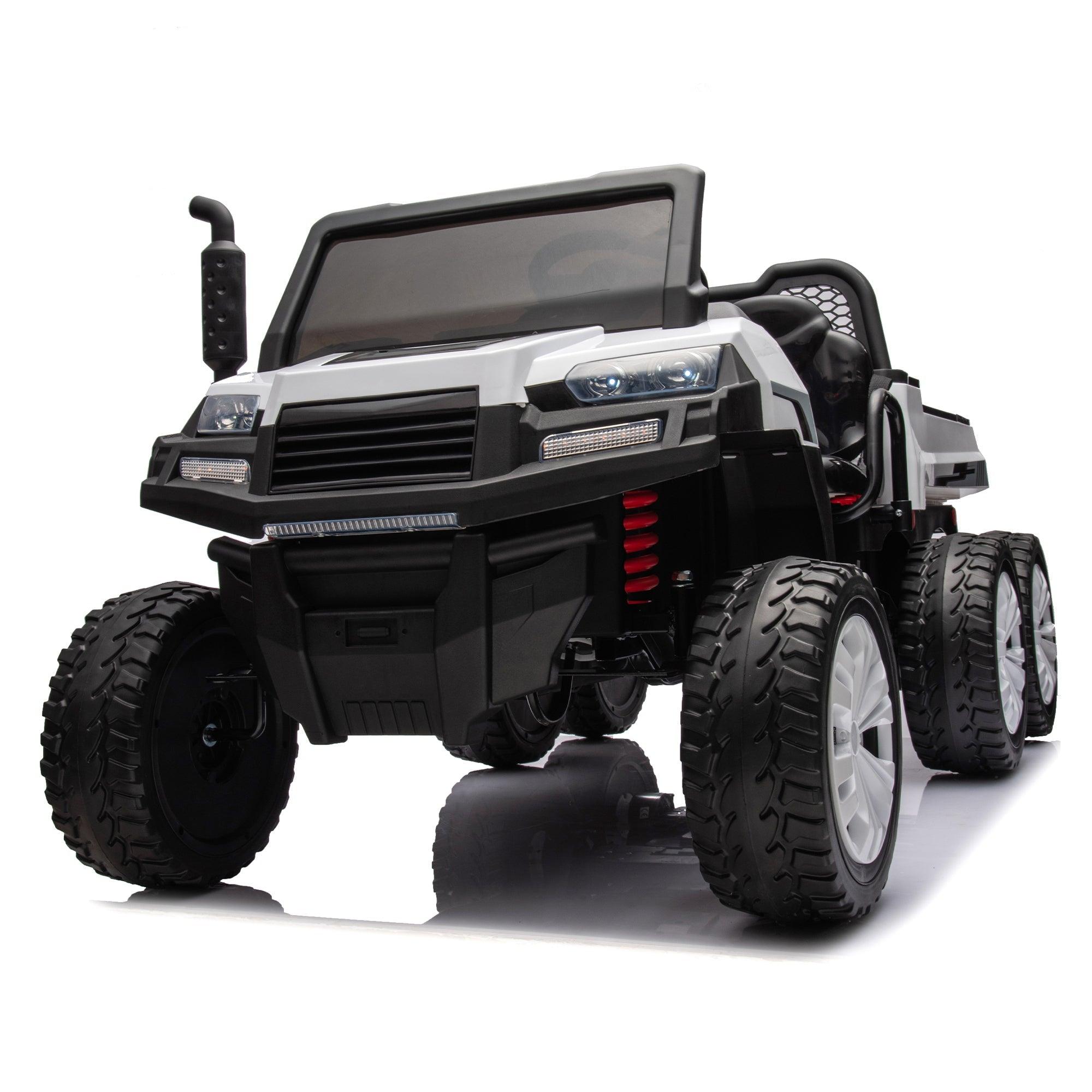 24V 2-Seater UTV-XXL Ride On Truck with Dump Bed for kid, Ride On 4WD UTV with 6 Wheels, Foam Tires, Suitable for Off-Roading, Remote control, Three-Point Safety Harness LamCham