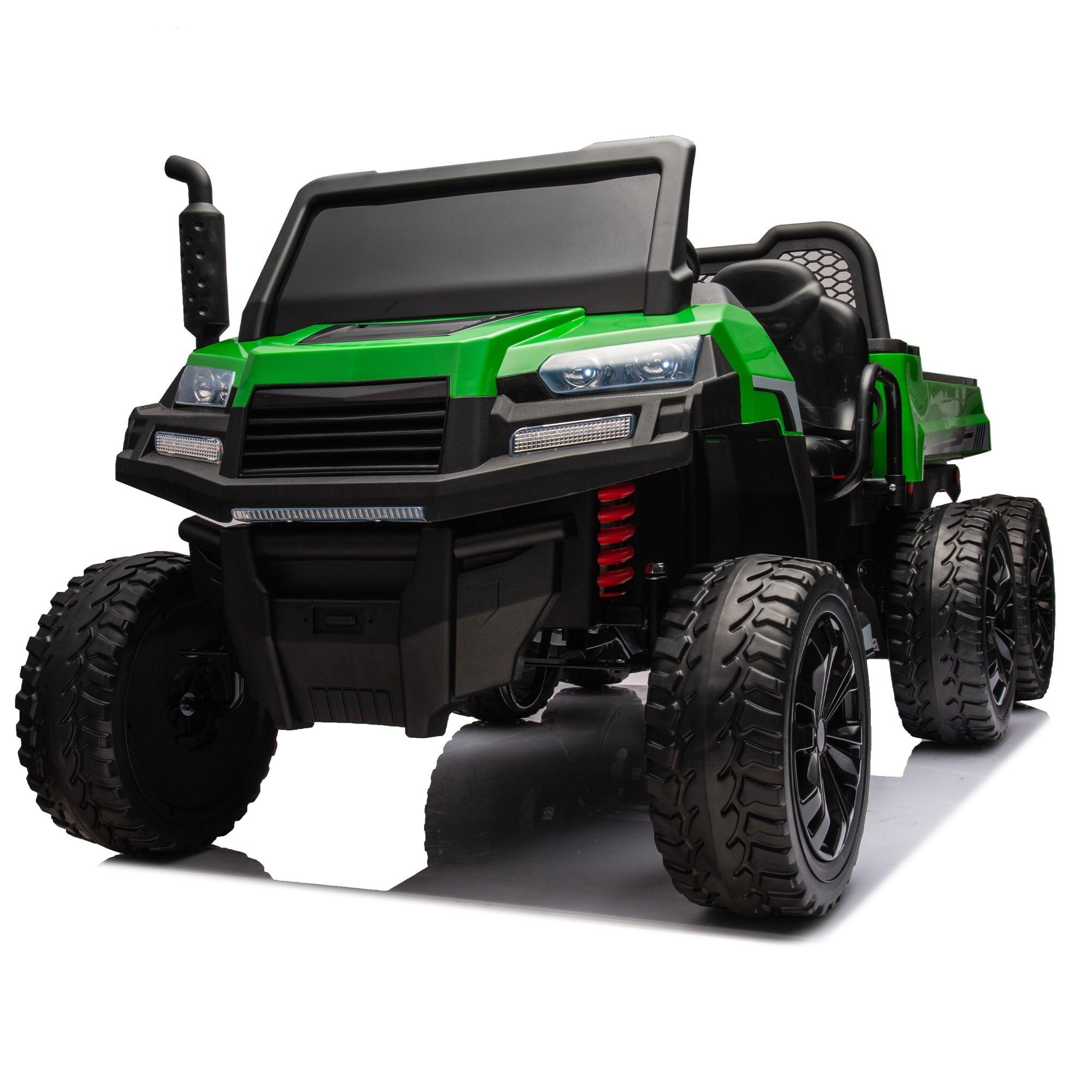 24V 2-Seater UTV-XXL Ride On Truck with Dump Bed for kid, Ride On 4WD UTV with 6 Wheels, Foam Tires, Suitable for Off-Roading, Remote control, Three-Point Safety Harness LamCham