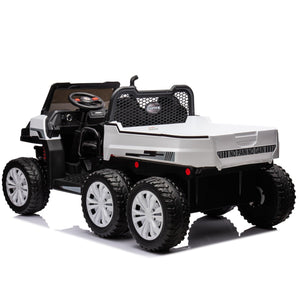 24V 2-Seater UTV-XXL Ride On Truck with Dump Bed for kid, Ride On 4WD UTV with 6 Wheels, Foam Tires, Suitable for Off-Roading, Remote control, Three-Point Safety Harness LamCham