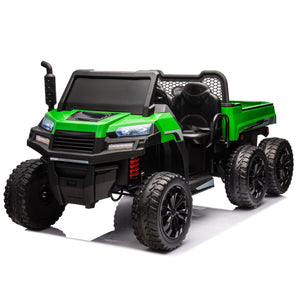 24V 2-Seater UTV-XXL Ride On Truck with Dump Bed for kid, Ride On 4WD UTV with 6 Wheels, Foam Tires, Suitable for Off-Roading, Remote control, Three-Point Safety Harness LamCham