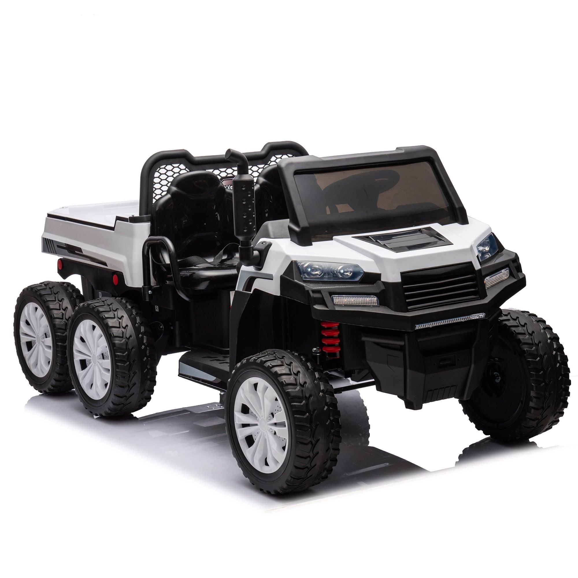 24V 2-Seater UTV-XXL Ride On Truck with Dump Bed for kid, Ride On 4WD UTV with 6 Wheels, Foam Tires, Suitable for Off-Roading, Remote control, Three-Point Safety Harness LamCham