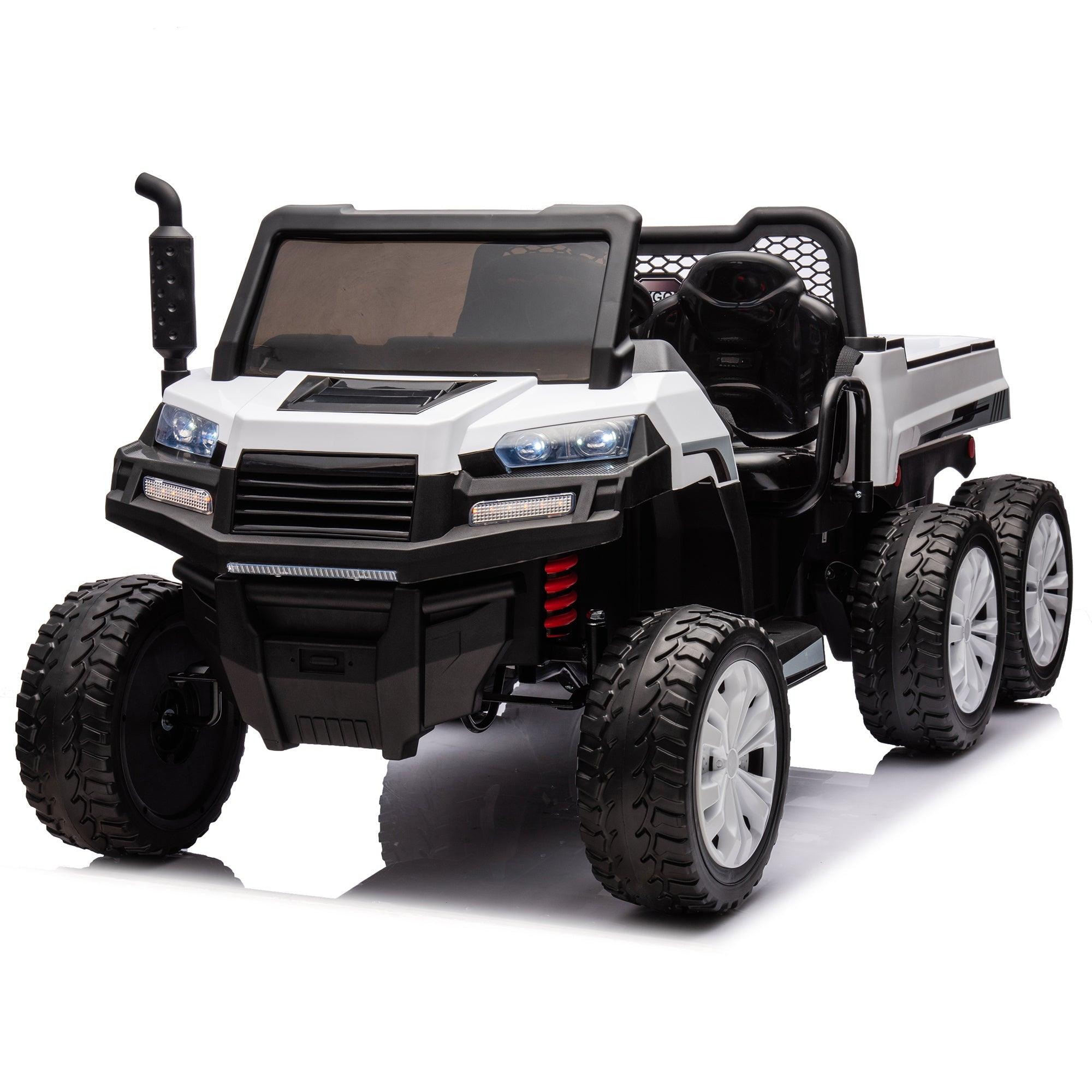 24V 2-Seater UTV-XXL Ride On Truck with Dump Bed for kid, Ride On 4WD UTV with 6 Wheels, Foam Tires, Suitable for Off-Roading, Remote control, Three-Point Safety Harness LamCham