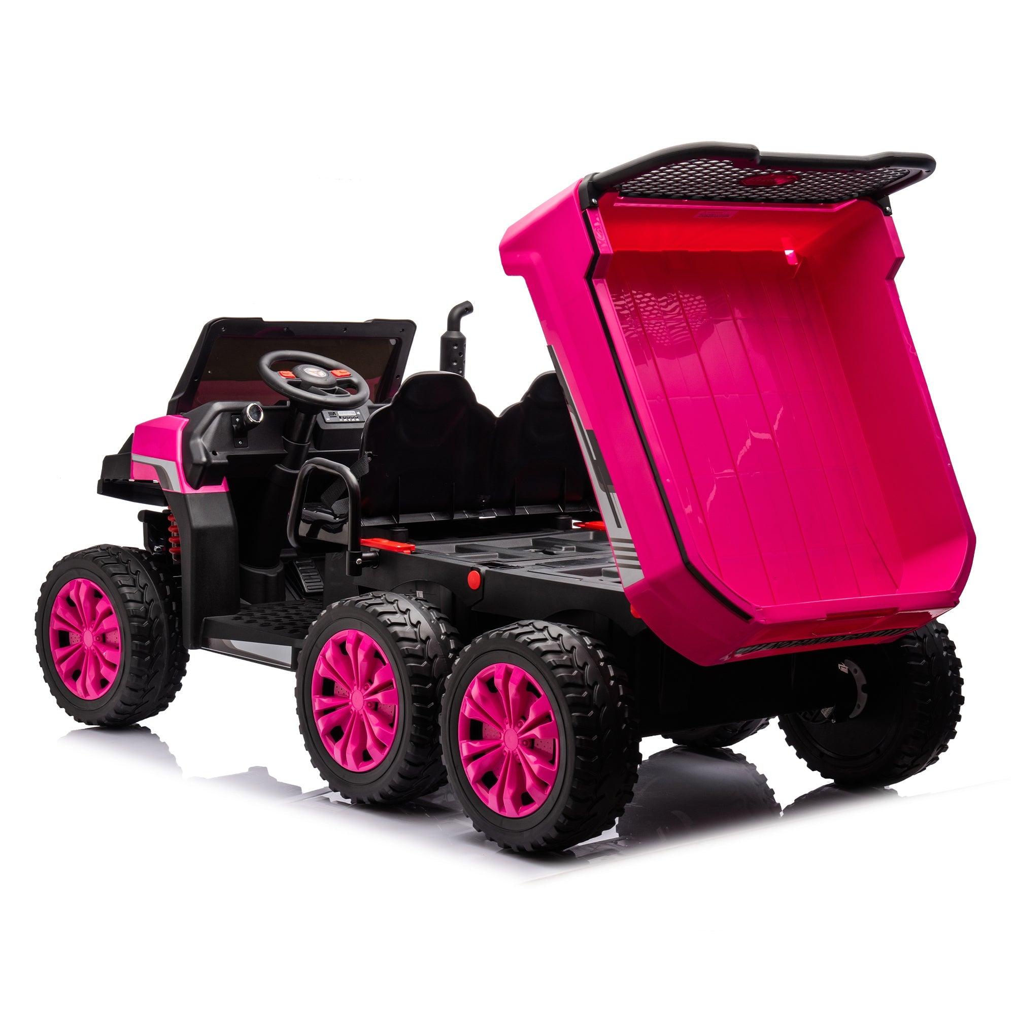 24V Kids 2-Seater UTV-XXL Ride On Truck With Dump Bed, 6 Wheels, Foam Tires, Suitable For Off-Roading, Remote Control LamCham