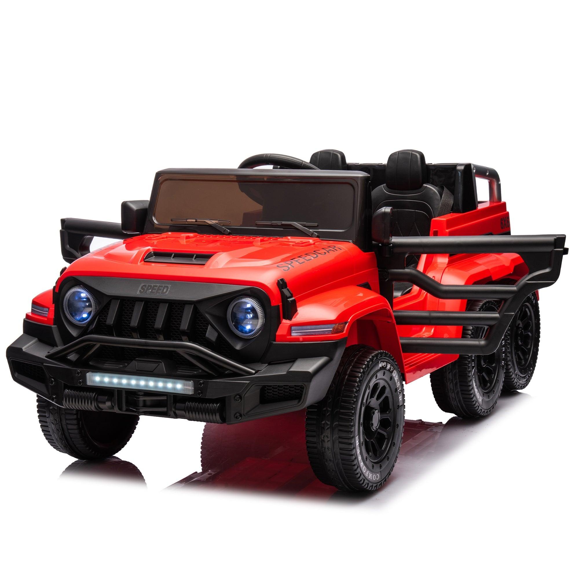 24V Ride On Car for Kids Battery Powered Ride On 4WD Toys with Remote Control, Parents Can Assist in Driving, Music and Lights, Five-Point Safety Belt, Rocking chair mode for back-and-forth swinging LamCham