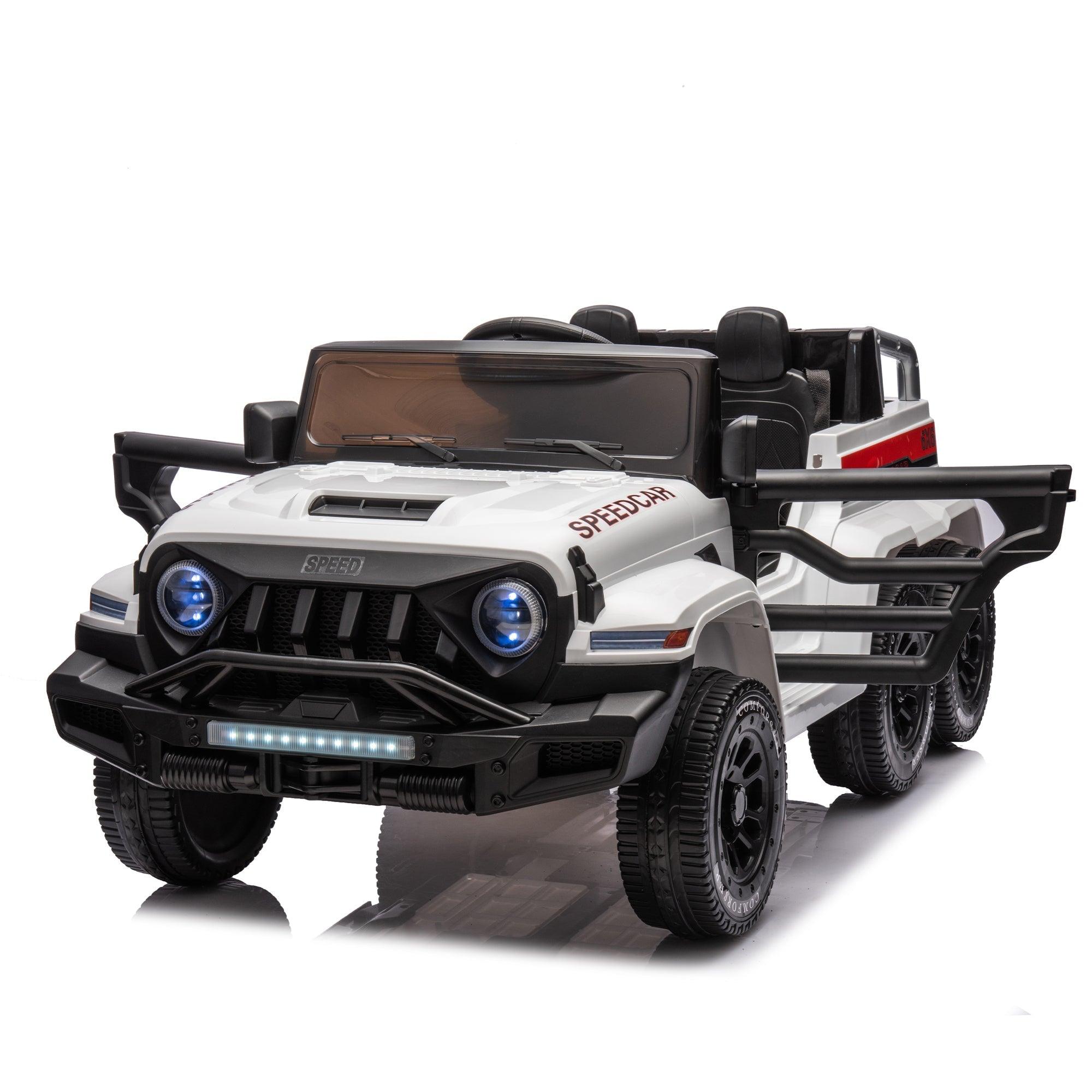 24V Ride On Car for Kids Battery Powered Ride On 4WD Toys with Remote Control, Parents Can Assist in Driving, Music and Lights, Five-Point Safety Belt, Rocking chair mode for back-and-forth swinging LamCham