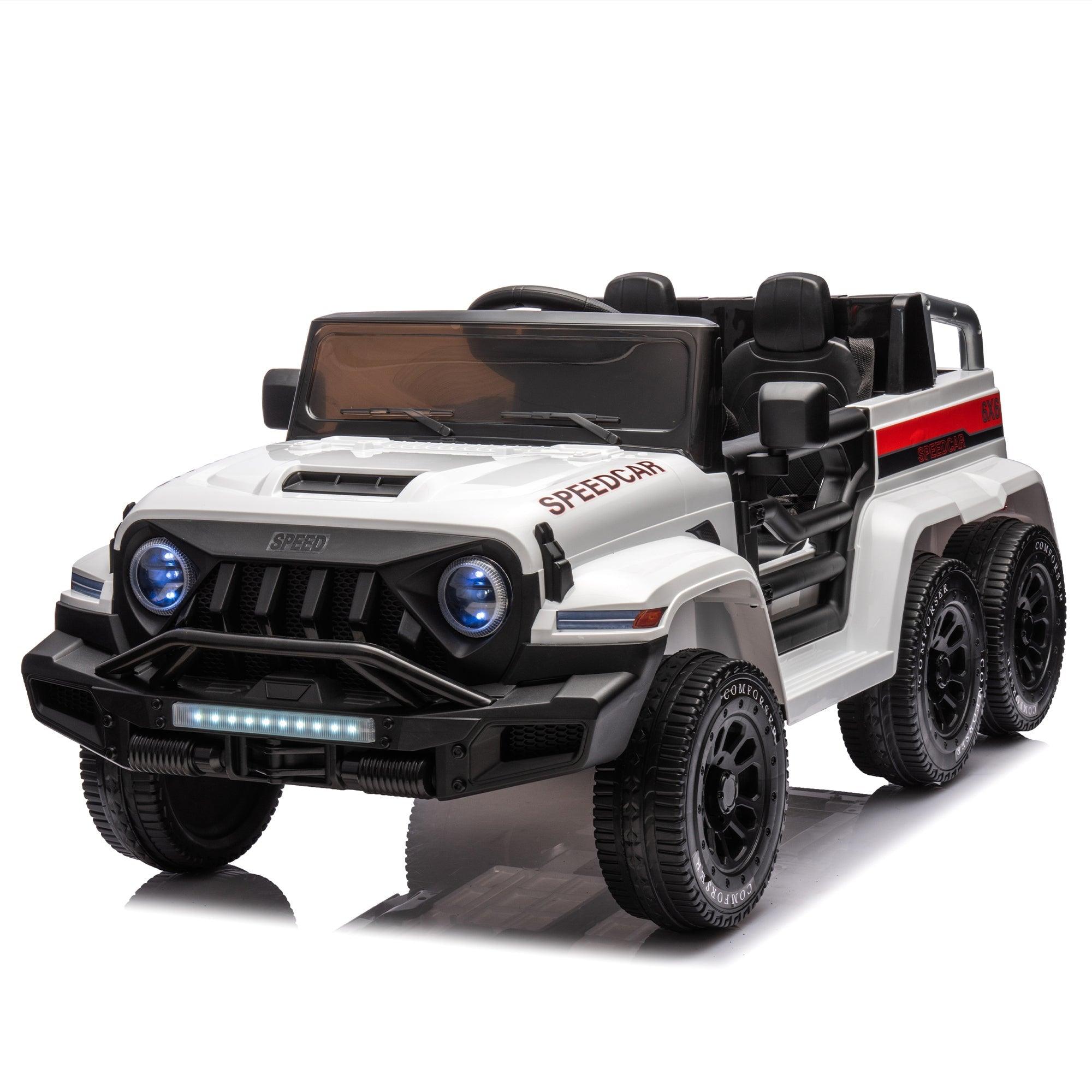 24V Ride On Car for Kids Battery Powered Ride On 4WD Toys with Remote Control, Parents Can Assist in Driving, Music and Lights, Five-Point Safety Belt, Rocking chair mode for back-and-forth swinging LamCham