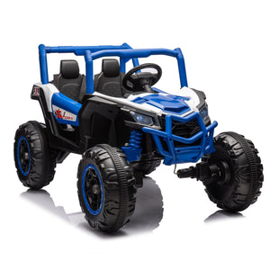 24V Ride On XXL UTV Car For Kid, 2Seater With Two Safety Belts, Side By Side 4X4 Ride On Off-Road Truck With Parent Remote Control, Battery Powered Electric Car W/High Low Speed, Two Safety Belts. LamCham