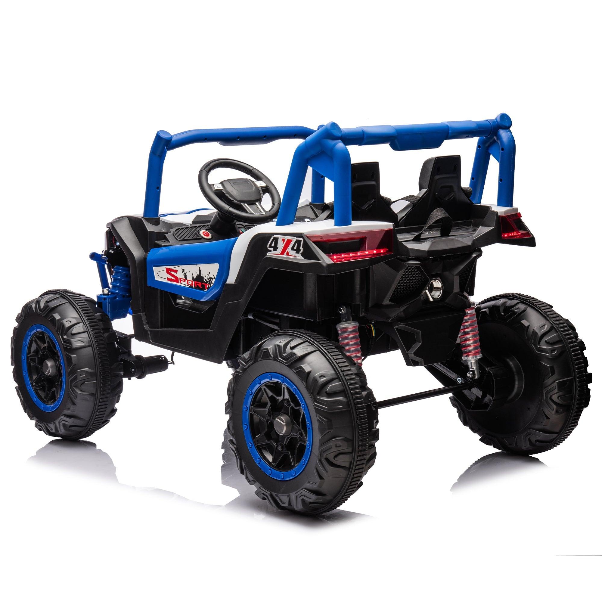 24V Ride On XXL UTV Car For Kid, 2Seater With Two Safety Belts, Side By Side 4X4 Ride On Off-Road Truck With Parent Remote Control, Battery Powered Electric Car W/High Low Speed, Two Safety Belts. LamCham