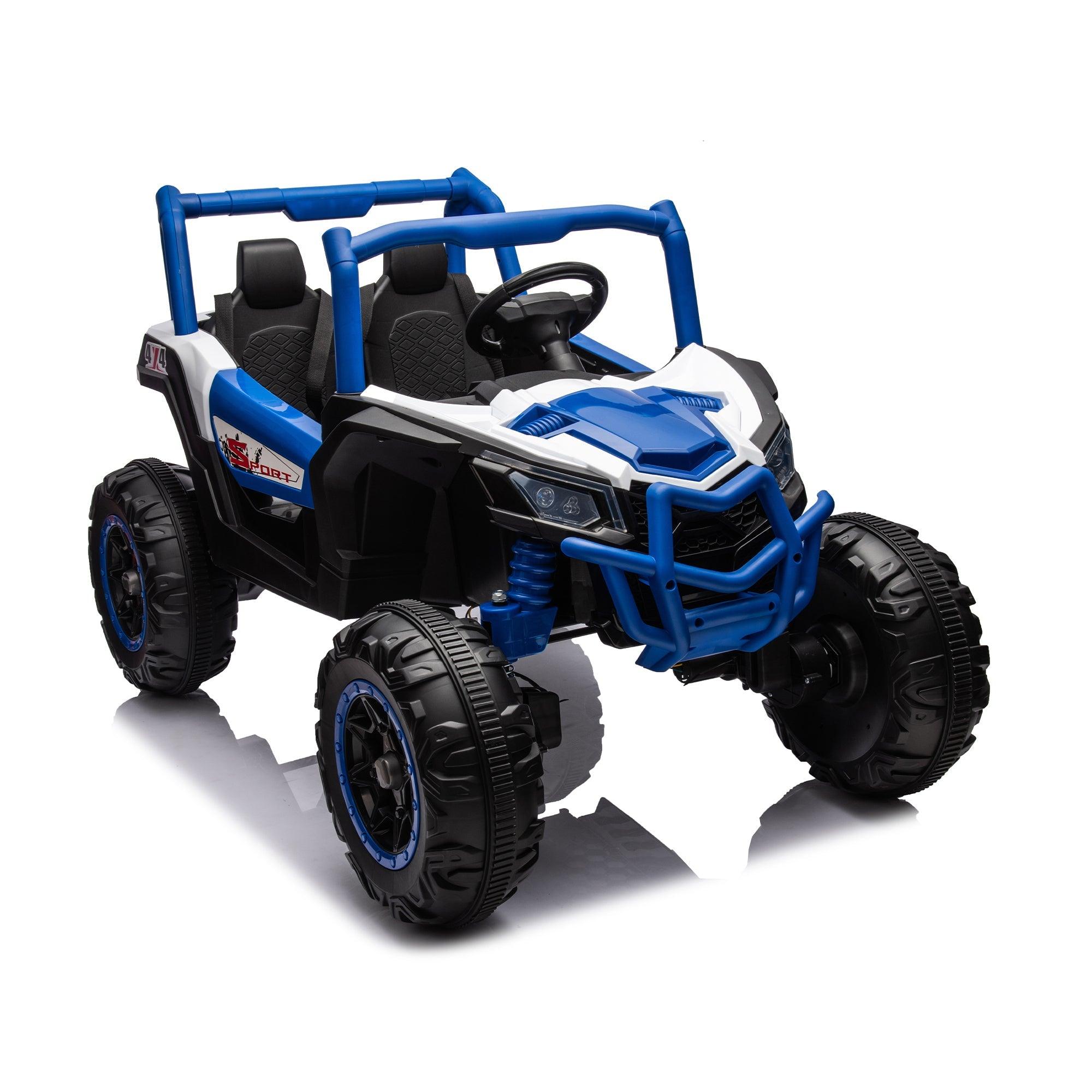 24V Ride On XXL UTV Car For Kid, 2Seater With Two Safety Belts, Side By Side 4X4 Ride On Off-Road Truck With Parent Remote Control, Battery Powered Electric Car W/High Low Speed, Two Safety Belts. LamCham