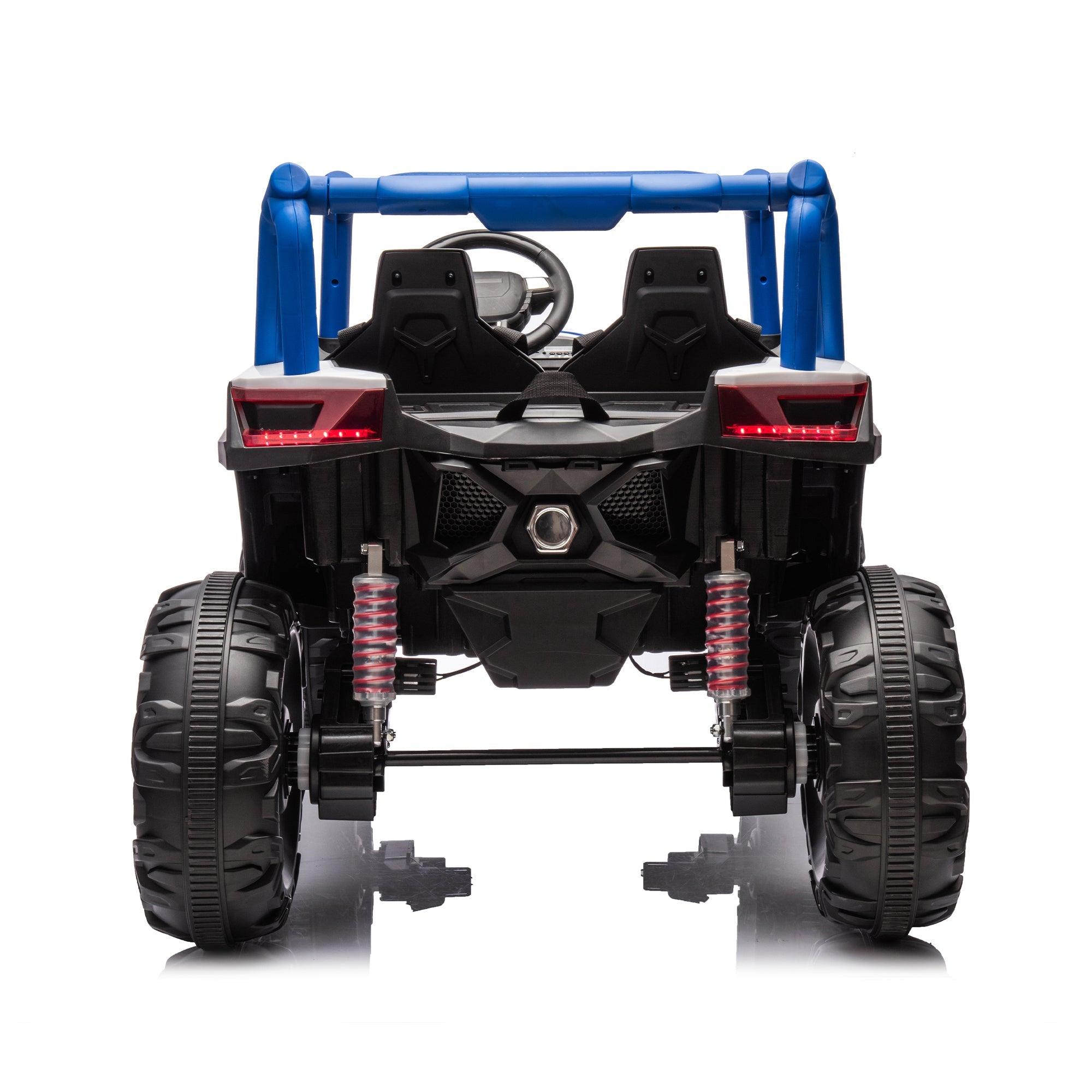 24V Ride On XXL UTV Car For Kid, 2Seater With Two Safety Belts, Side By Side 4X4 Ride On Off-Road Truck With Parent Remote Control, Battery Powered Electric Car W/High Low Speed, Two Safety Belts. LamCham