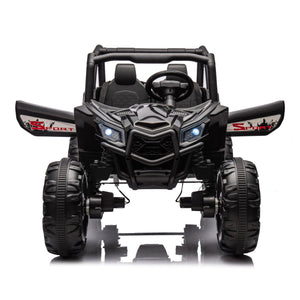 24V Ride On XXL UTV Car For Kid, 2Seater With Two Safety Belts, Side By Side 4X4 Ride On Off-Road Truck With Parent Remote Control, Battery Powered Electric Car W/High Low Speed, Two Safety Belts. LamCham