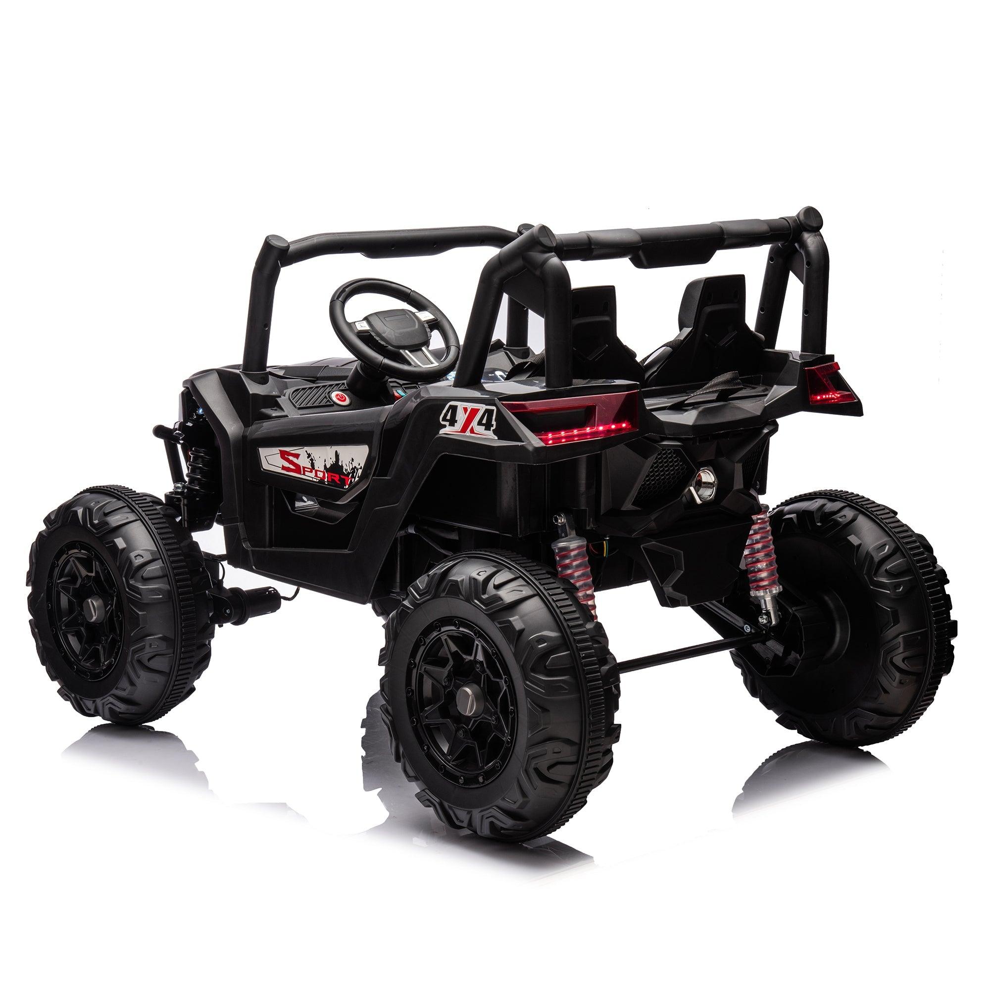 24V Ride On XXL UTV Car For Kid, 2Seater With Two Safety Belts, Side By Side 4X4 Ride On Off-Road Truck With Parent Remote Control, Battery Powered Electric Car W/High Low Speed, Two Safety Belts. LamCham