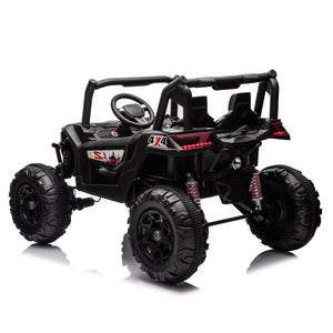 24V Ride On XXL UTV Car For Kid, 2Seater With Two Safety Belts, Side By Side 4X4 Ride On Off-Road Truck With Parent Remote Control, Battery Powered Electric Car W/High Low Speed, Two Safety Belts. LamCham