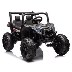 24V Ride On XXL UTV Car For Kid, 2Seater With Two Safety Belts, Side By Side 4X4 Ride On Off-Road Truck With Parent Remote Control, Battery Powered Electric Car W/High Low Speed, Two Safety Belts. LamCham