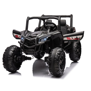 24V Ride On XXL UTV Car For Kid, 2Seater With Two Safety Belts, Side By Side 4X4 Ride On Off-Road Truck With Parent Remote Control, Battery Powered Electric Car W/High Low Speed, Two Safety Belts. LamCham