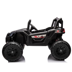 24V Ride On XXL UTV Car For Kid, 2Seater With Two Safety Belts, Side By Side 4X4 Ride On Off-Road Truck With Parent Remote Control, Battery Powered Electric Car W/High Low Speed, Two Safety Belts. LamCham