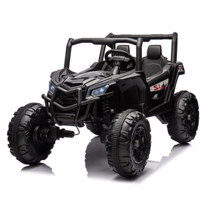 24V Ride On XXL UTV Car For Kid, 2Seater With Two Safety Belts, Side By Side 4X4 Ride On Off-Road Truck With Parent Remote Control, Battery Powered Electric Car W/High Low Speed, Two Safety Belts. LamCham