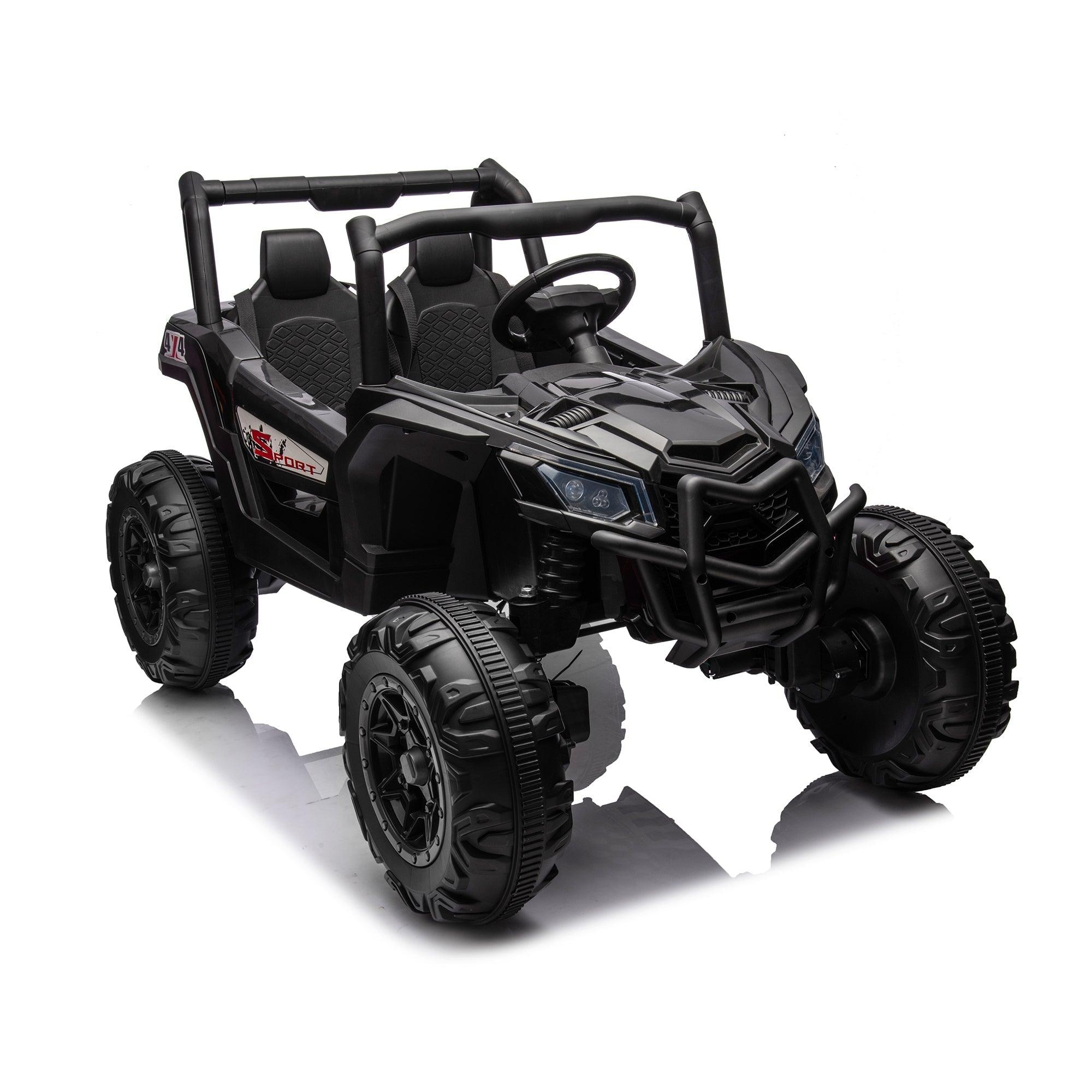 24V Ride On XXL UTV Car For Kid, 2Seater With Two Safety Belts, Side By Side 4X4 Ride On Off-Road Truck With Parent Remote Control, Battery Powered Electric Car W/High Low Speed, Two Safety Belts. LamCham