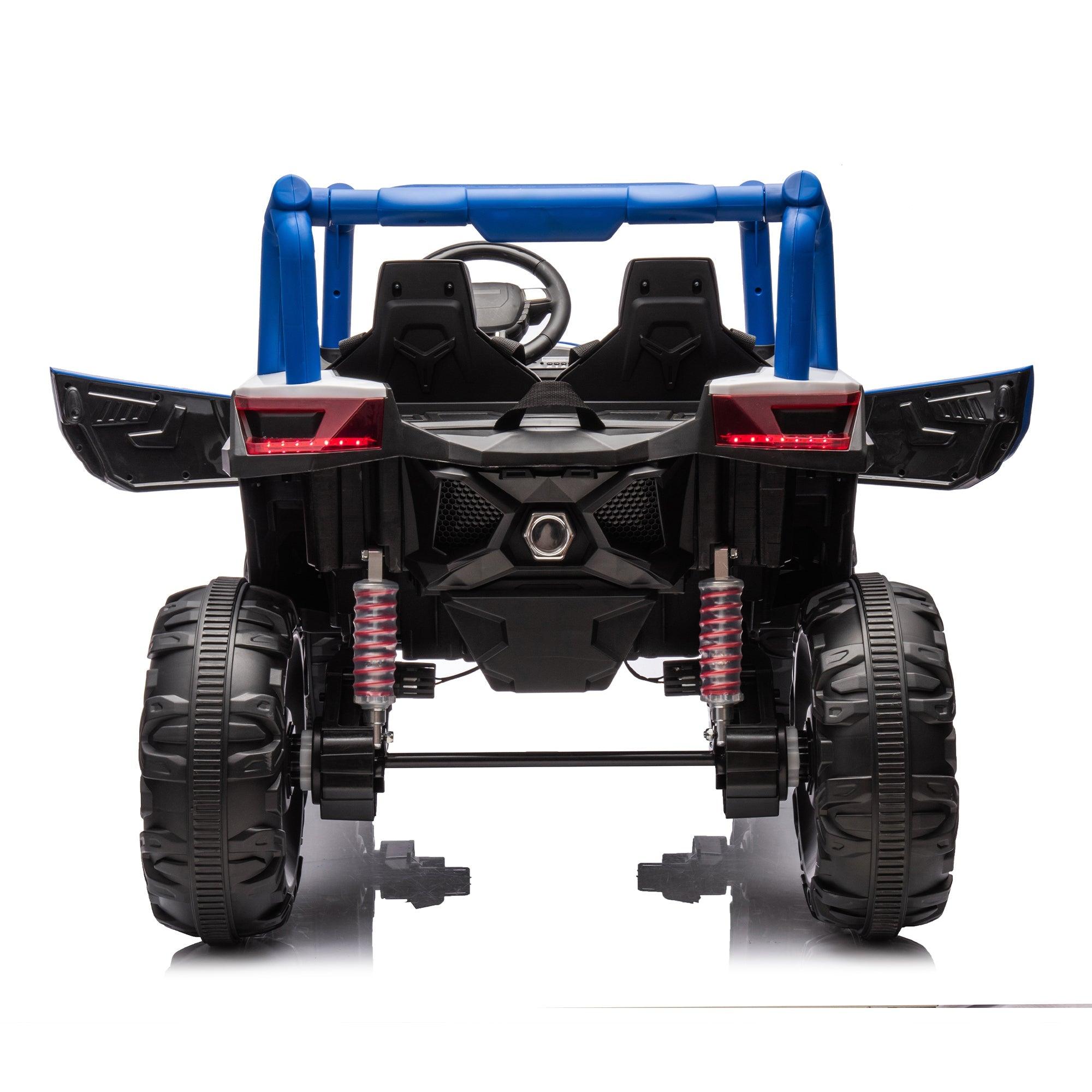 24V Ride On XXL UTV Car For Kid, 2Seater With Two Safety Belts, Side By Side 4X4 Ride On Off-Road Truck With Parent Remote Control, Battery Powered Electric Car W/High Low Speed, Two Safety Belts. LamCham