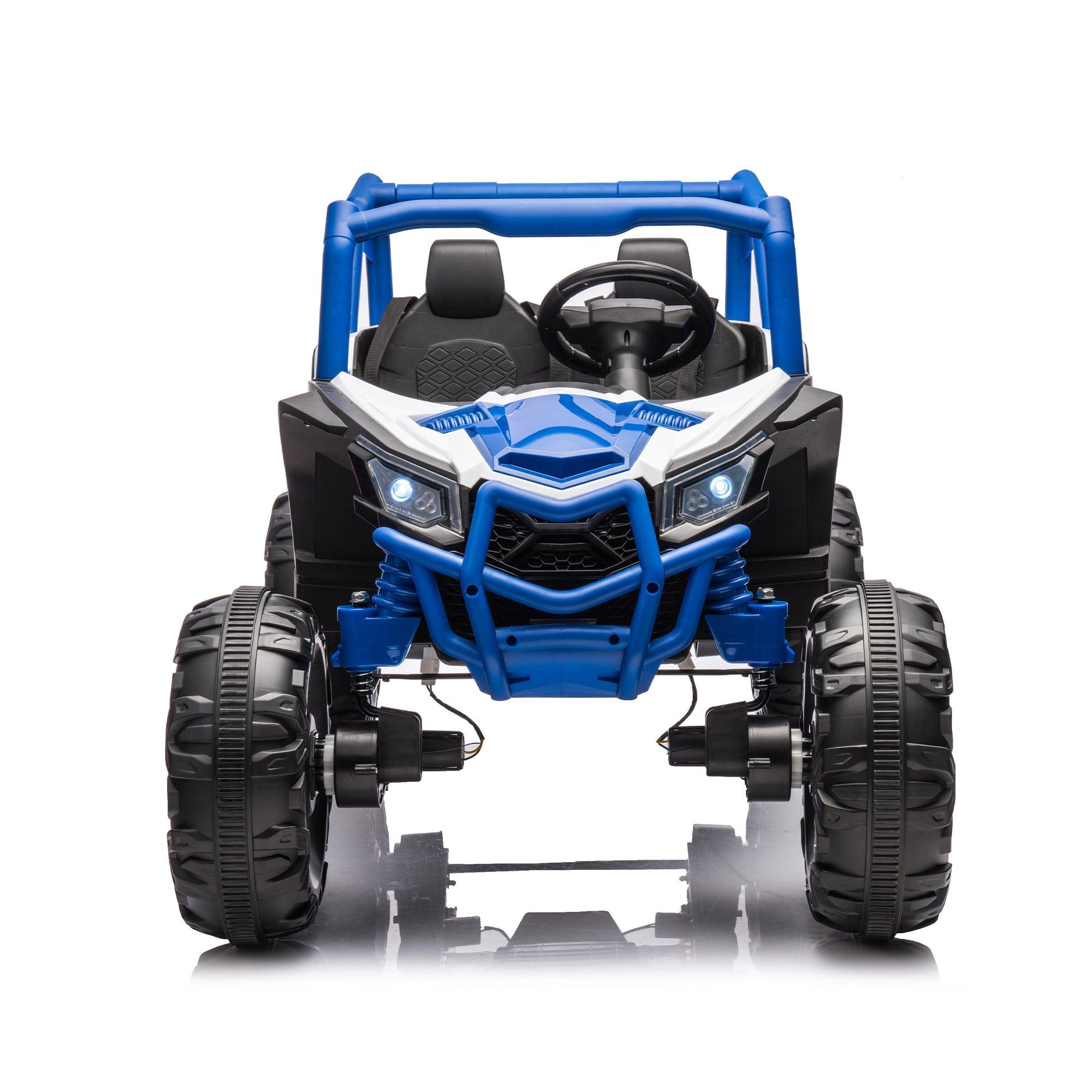 24V Ride On XXL UTV Car For Kid, 2Seater With Two Safety Belts, Side By Side 4X4 Ride On Off-Road Truck With Parent Remote Control, Battery Powered Electric Car W/High Low Speed, Two Safety Belts. LamCham