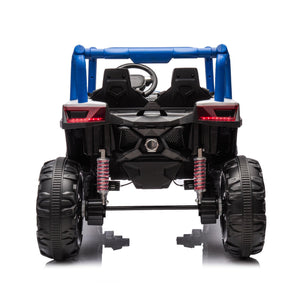 24V Ride On XXL UTV Car For Kid, 2Seater With Two Safety Belts, Side By Side 4X4 Ride On Off-Road Truck With Parent Remote Control, Battery Powered Electric Car W/High Low Speed, Two Safety Belts. LamCham