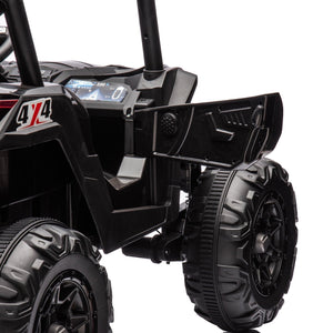 24V Ride On XXL UTV Car For Kid, 2Seater With Two Safety Belts, Side By Side 4X4 Ride On Off-Road Truck With Parent Remote Control, Battery Powered Electric Car W/High Low Speed, Two Safety Belts. LamCham