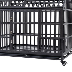 Heavy Duty Dog Cage  Pet Crate With Roof