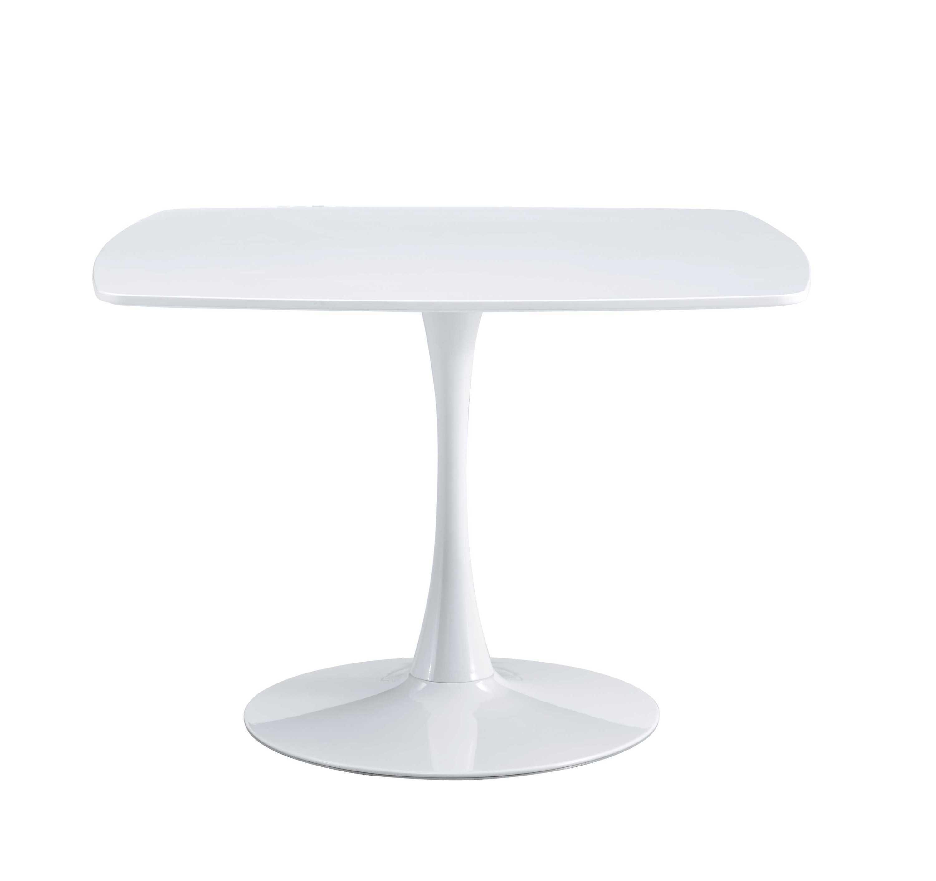 42.1" WHITE Table Mid-century Dining Table for 4-6 people With Round Mdf Table Top, Pedestal Dining Table, End Table Leisure Coffee Table