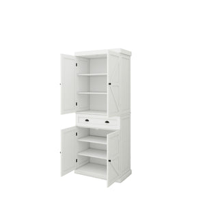 Four-door, one-drawer cabinets, Metric hinge full cover door panel-White