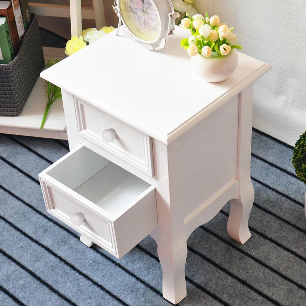 🆓🚛 2 Drawer Nightstand Storage Cabinet, White