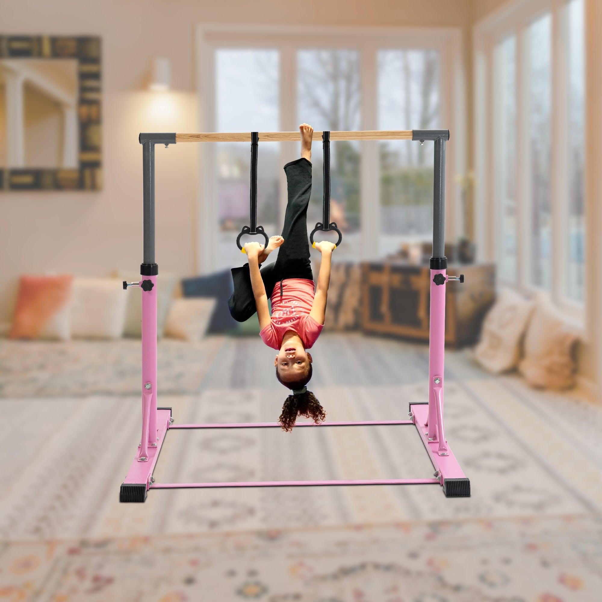 Gymnastic Bar Set Gymnastics Horizontal Bar Gymnastics Kip Bar for Kids Home Use Pink